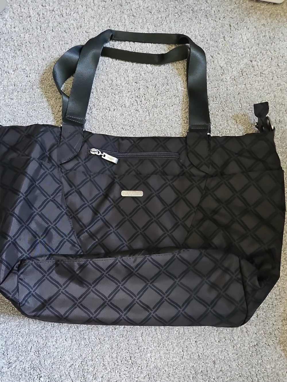 Black Quilted Tote Bag - Women's Shoulder Bag